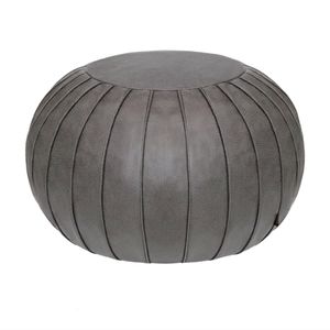 THGONWID faux suede leather pouf ottoman grey (not filled)
